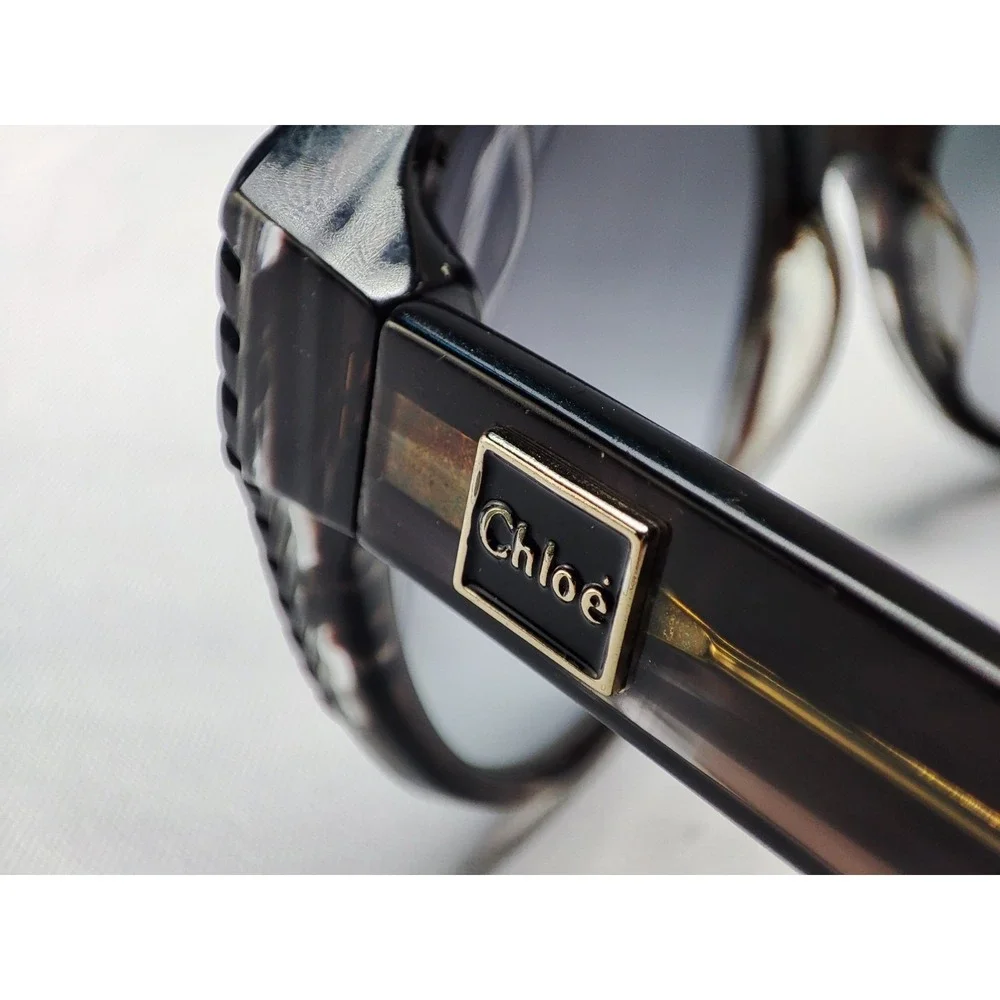 Chloe CL2247 C01 Women Oversized Cat Eye Sunglasses Brown Stripe 140mm